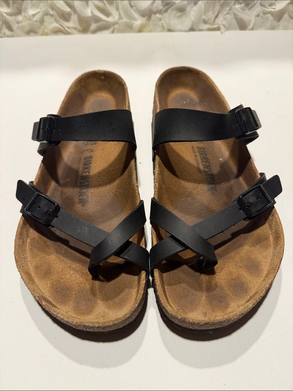 Birkenstock Black Men's Crisscross Two-Buckle Slide Sandals